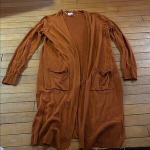 EUC a new day Warm rust Brown open front Cardigan